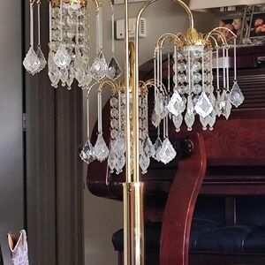 Elegant Gold and Crystal Floor Lamp